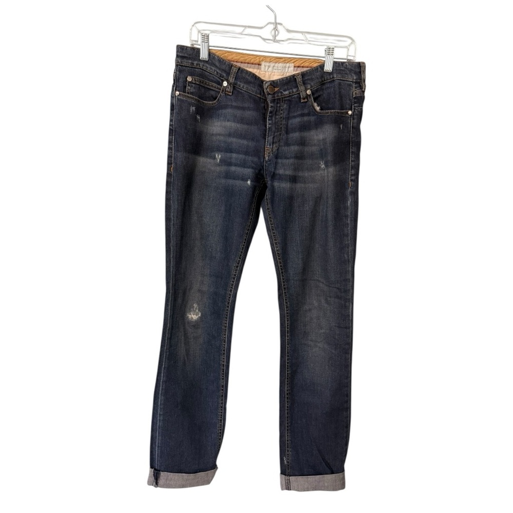 Stella McCartney Dark Wash Distressed Straight Leg Jeans Made in Italy Size 30